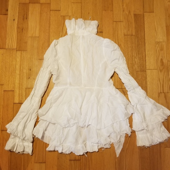 Black Peace Now Distressed Aristocrat Lolita Shirt - Picture 6 of 6